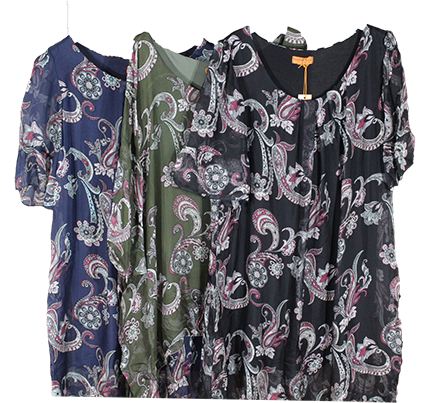 Elbowsleeve Floral Print Silk Dress
