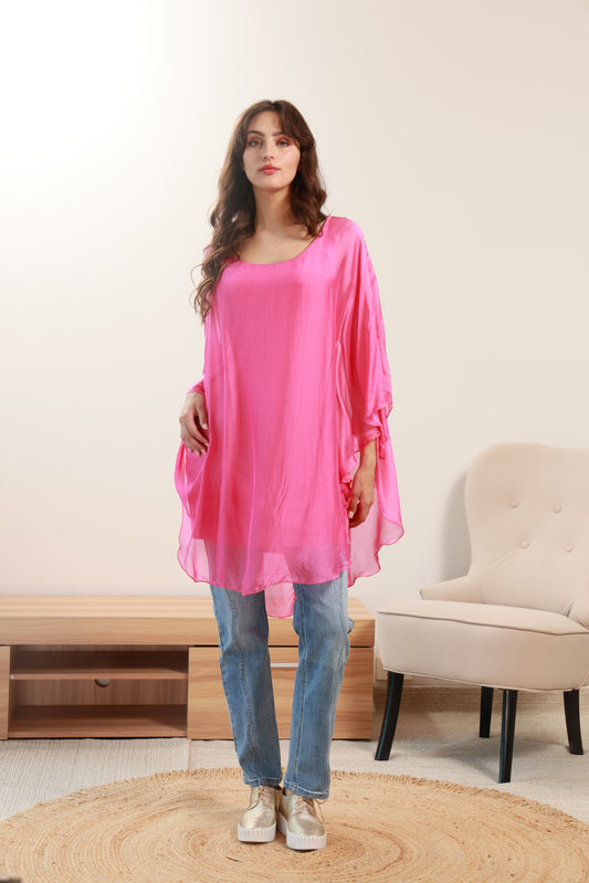 3/4 SLEEVE SILK BLOUSE