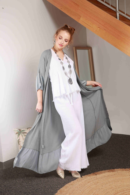 LONG COTTON & LINEN JACKET