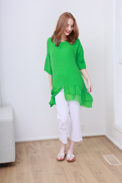 LINEN & SILK TOP