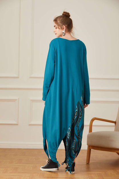 COTTON DRESS WITH SCARF