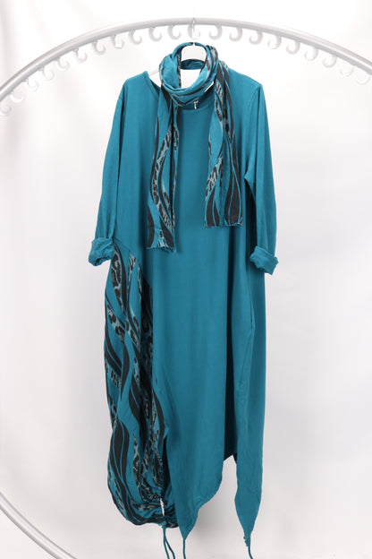 COTTON DRESS WITH SCARF