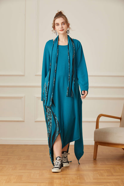 COTTON DRESS WITH SCARF