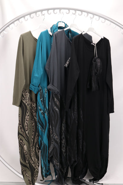 COTTON DRESS WITH SCARF