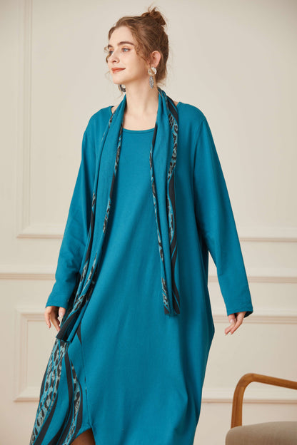 COTTON DRESS WITH SCARF