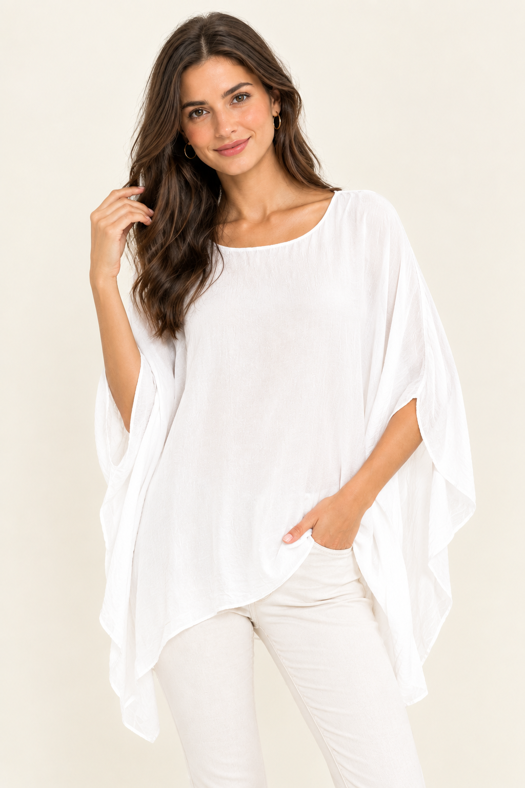 3/4 SLEEVE SILK BLOUSE