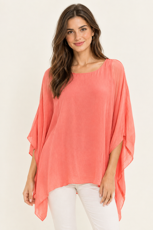 3/4 SLEEVE SILK BLOUSE