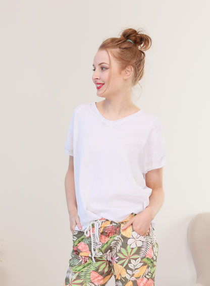 COTTON&LINEN TOP  (MK-LU0031)