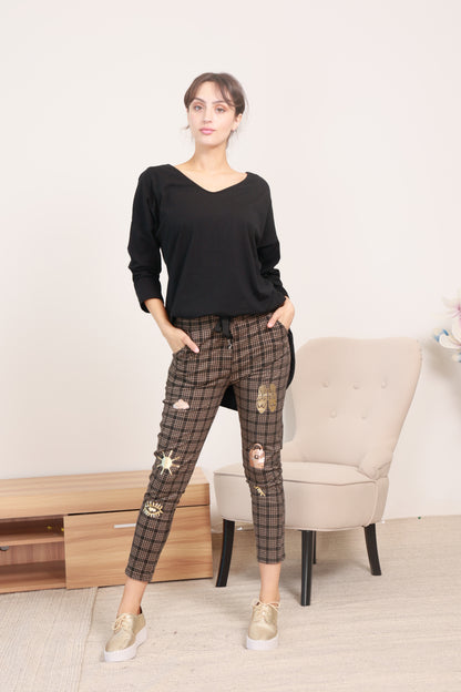 PLAID PATTERN PANTS