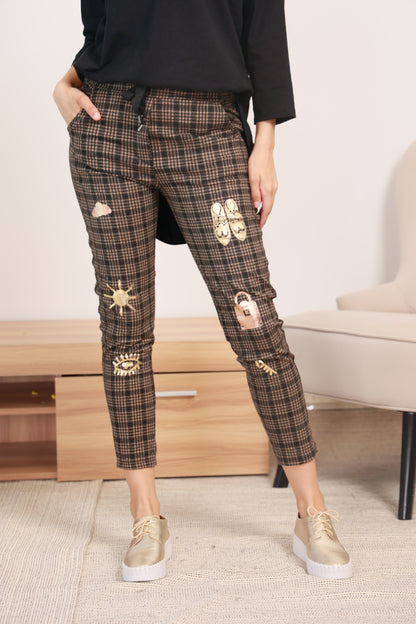 PLAID PATTERN PANTS