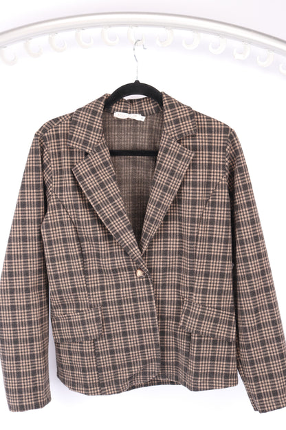 PLAID PATTERN BLAZER