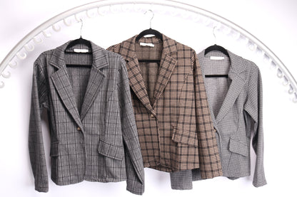 PLAID PATTERN BLAZER