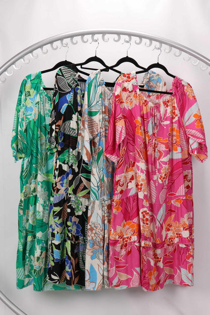 VISCOSE & LINEN DRESS