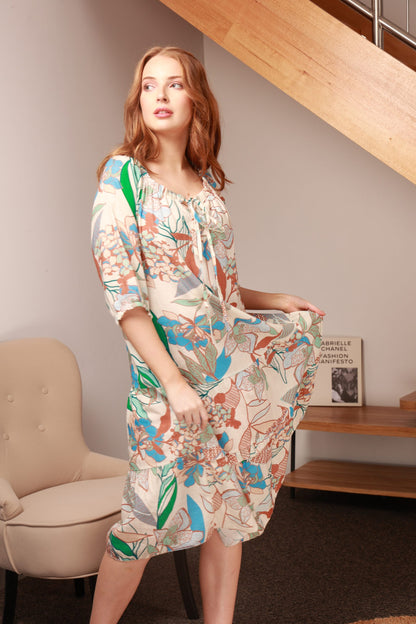 VISCOSE & LINEN DRESS