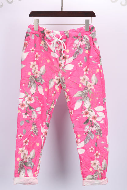 FLORAL VISCOSE PANTS
